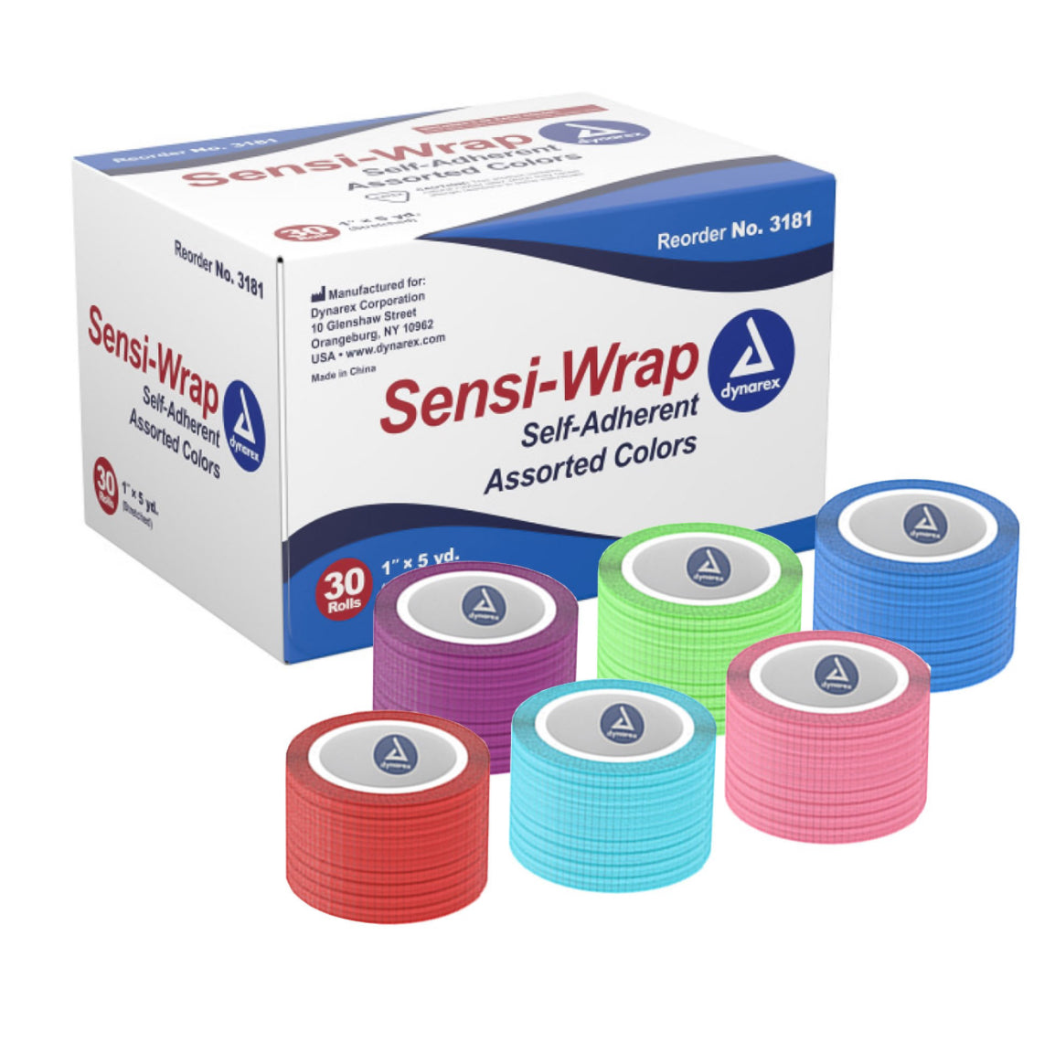 Dynarex Sensi Wrap 1” x 5 yd. - Rainbow