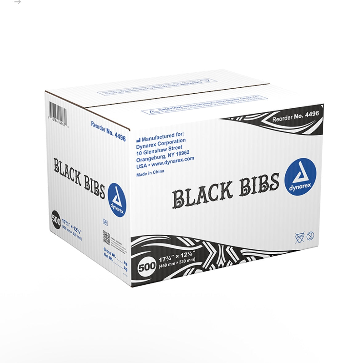 Dynarex Black Lap Cloth Bibs