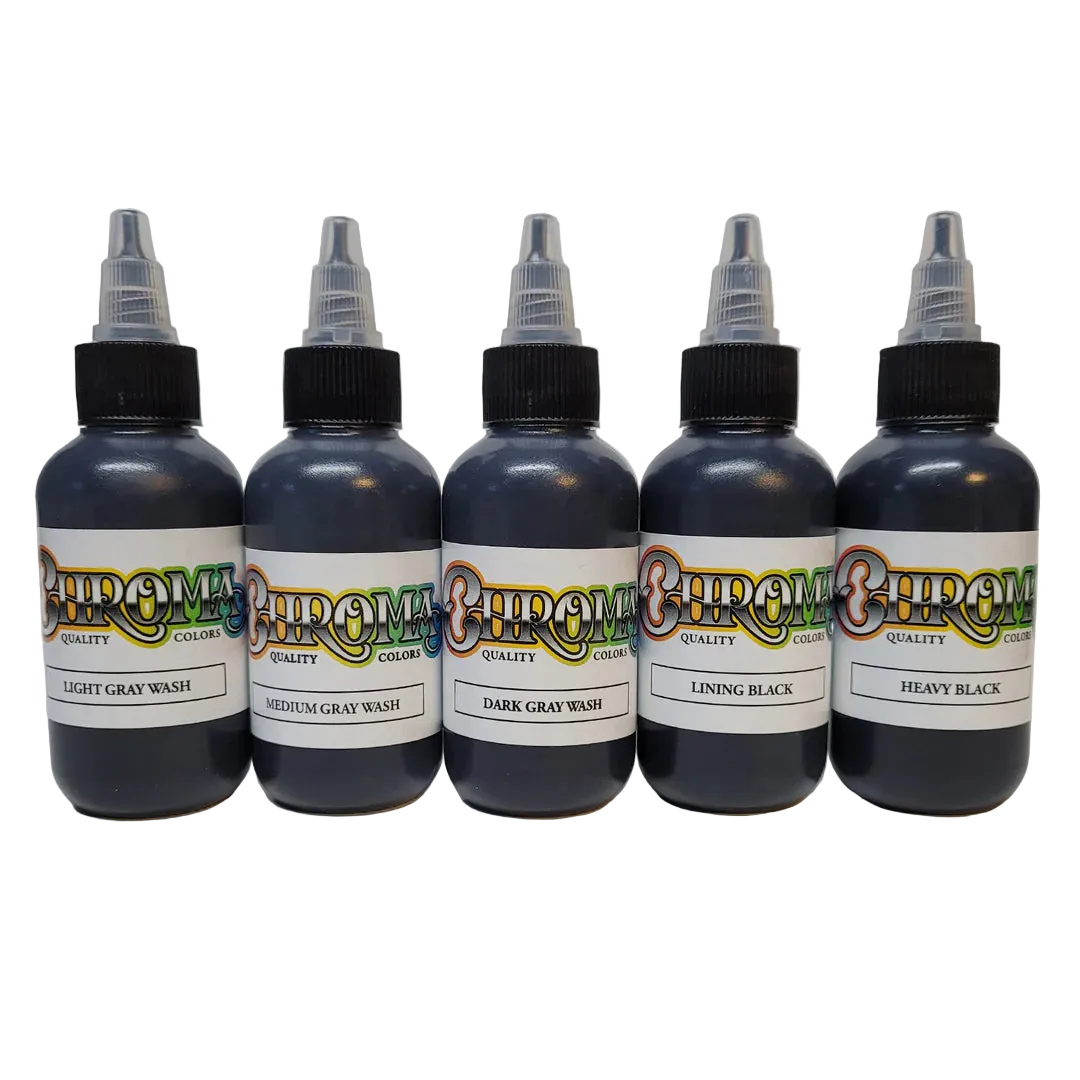 6 Bottle Black & Gray Wash Set 4oz