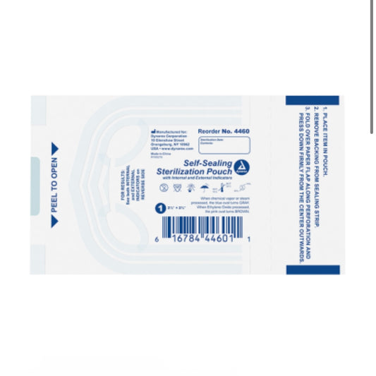 Dynarex Self-Sealing Sterilization Pouches - 2.25" x 2.75"