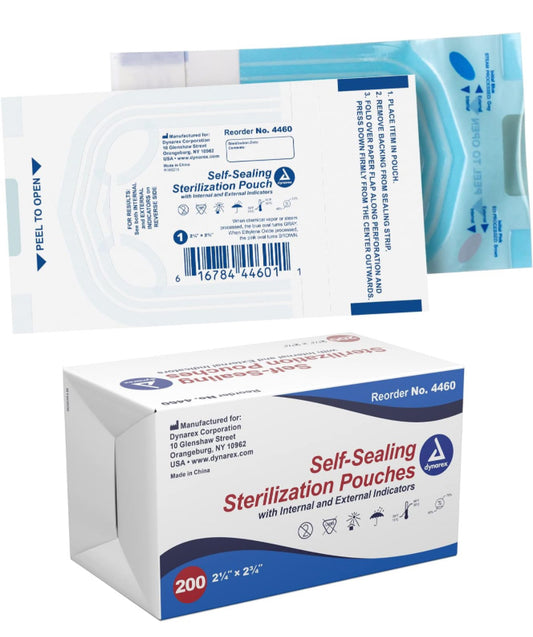 Dynarex Self-Sealing Sterilization Pouches - 2.25" x 2.75"