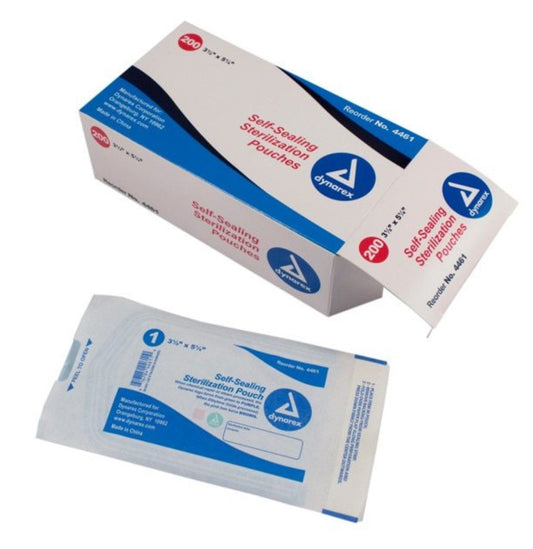 Dynarex Self-Sealing Sterilization Pouches - 3 1/2” x 5 1/4”