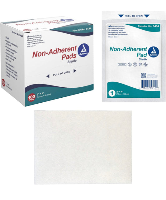 Dynarex Non-Adherent Pads 3”x4”